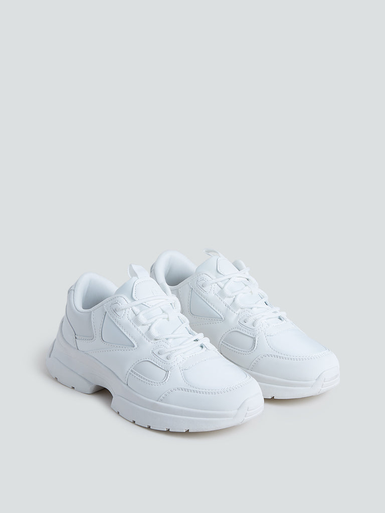 LUNA BLU White Chunky Design Sneakers